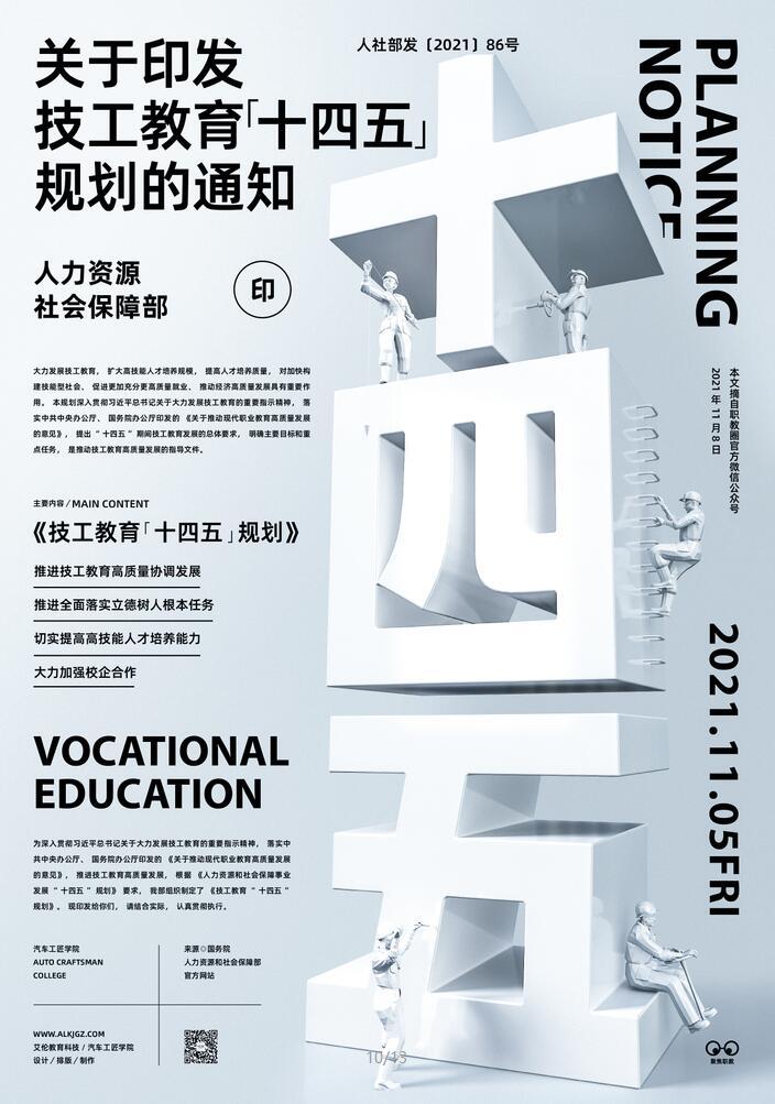 人力資源社會保障部關(guān)于印發(fā)技工教育“十四五”規(guī)劃的通知